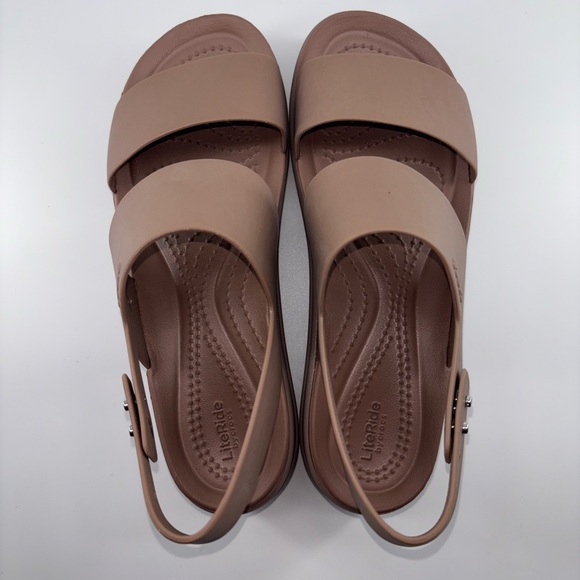 CROCS Women's Brooklyn Brown Platform Wedge Sandal Size 6 - Picture 7 of 8